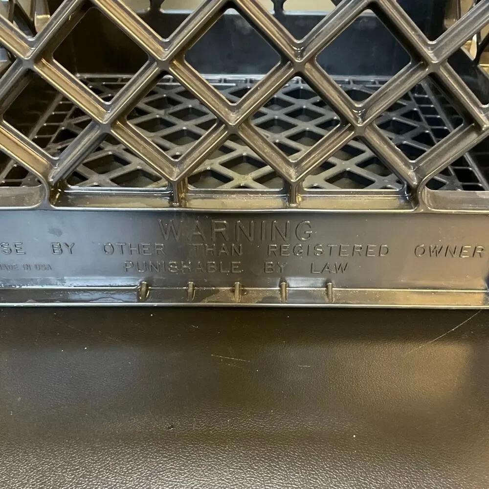 Vintage Borden Milk Crate Black Plastic Dairy Advertising Made USA 13x13